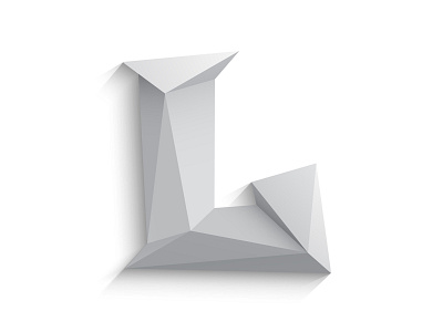 Polygonal letter L alphabet design font geometric letter lettering logo low poly polygon polygonal triangle white