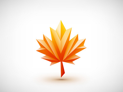 Maple leaf 3d autumn design fall leaf logo low poly maple nature polygon polygonal vector