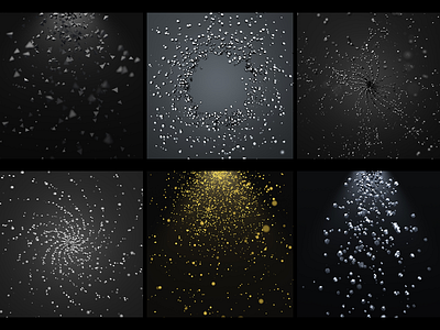 Particles 3d abstract background black bokeh cube dark design gold magic particle render