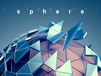 Polygonal sphere 3d abstract destruction futuristic geometric low poly polygon polygonal render shape sphere triangle
