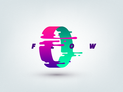 Flow abstract art branding color design flow liquid logo motion paint shape wind