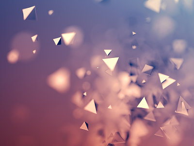 Abstract flying particles 3d abstract background blur bokeh design flying motion particle render shine triangle