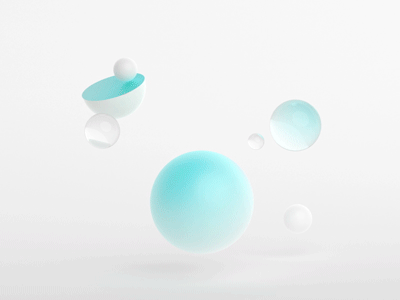 Spheres 3d abstract animation design geometric loop modern motion planet render sphere white