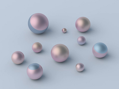 Spheres 3d rendering abstract animation background fashion geometric loop motion design pastel color rose gold sphere wallpaper