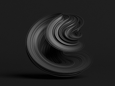 Shape 3d render abstract background black dark design dynamic fashion illustration shape twist wallpaper