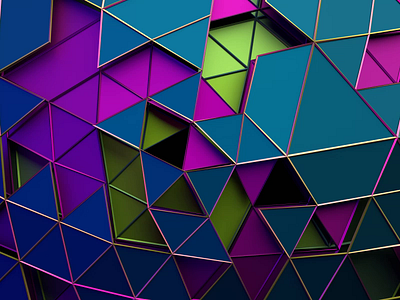 Infinite motion design 3d animation abstract background geometric loop motion design polygonal render shape structure triangle wallpaper