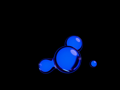 Zero gravity 3d render abstract animation blob blue color drop fluid liquid loop motion design sphere water