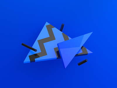 Abstract geometry 3d abstract background black blue composition geometric graphic design minimal render shape triangle