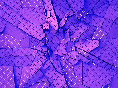 Fractured background 3d abstract background crack destruction fracture graphic design illustration polka dot purple render wall