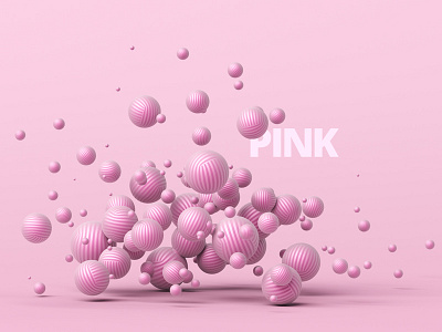 Spheres 3d render abstract background composition geometric graphic design illustration modern pink color shape simple sphere
