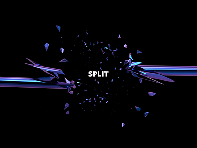 Split 3d render abstract animation broken shape cool disruption explosion fractured graphic design line motion split