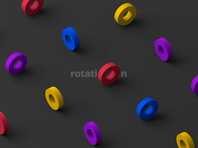 Rotation 3d render abstract animation background design circle colors minimal modern motion graphic ring rotation seamless loop