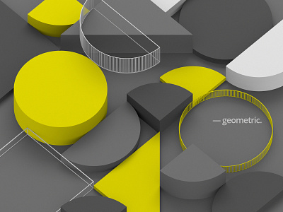 Geometric composition 3d render abstract background circle composition geometric geometry graphic design modern shape wallpaper yellow