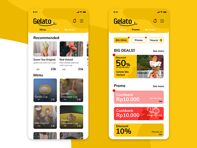 Gelatosy, Shopping App UI UX Design app