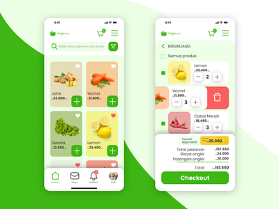 VegeShop, Vegetarian shopping app UI UX Design