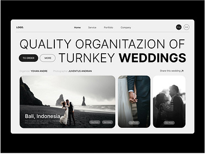 Wedding Organizer Landing Page app branding design icon illustration logo typography ui ux vector