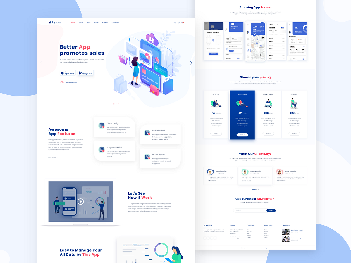 App landing page by Imran Khan on Dribbble