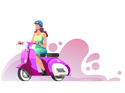 Scooter ride app art color colorful design flat graphic illustration illustrator inspiration ui vector