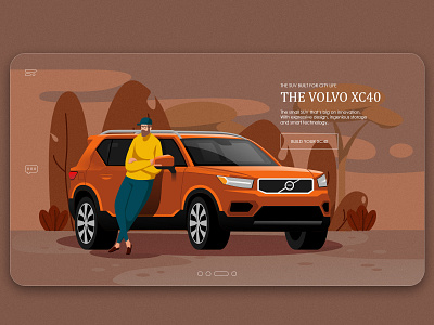 Volvo XC40 adobe art design flat illustration illustrator inspiration ui ux vector website