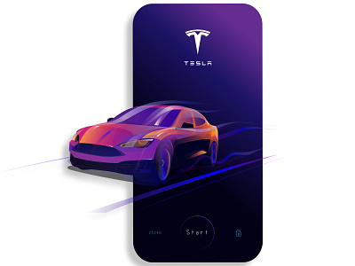 TESLA app design flat graphic illustration inspiration logo simple ui vector