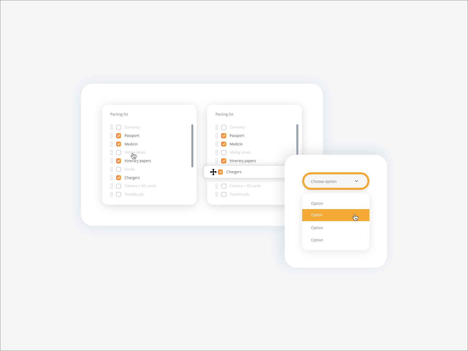 UI components by Caroline Vestergaard Reiter on Dribbble
