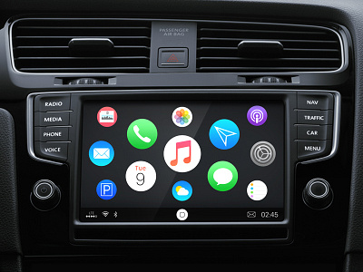 CarPlay Proposal (Home, Map, Music) apple automotive car play carplay ui