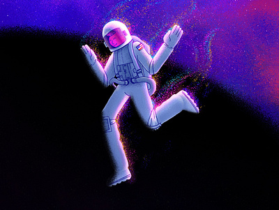 Into the Black Hole airbrush astronaut black hole digital dust illustration interstellar ipad neon noise paint pink planet procreate space space dust stars texture true grit texture supply truegrit