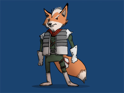 Star Fox Test character digital fox illustration nintendo pilot rough star test
