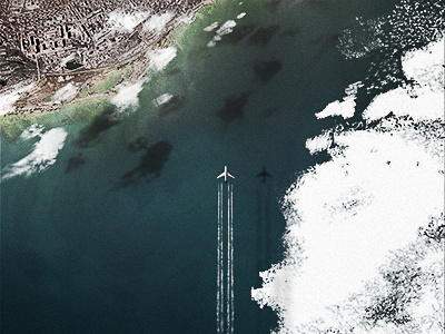 Satellite View Test above airliner bird cloud clouds jet ocean satellite stream view