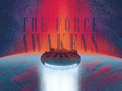 The Force Awakens Poster digital falcon illustration millennium poster star wars