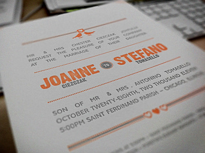 Joanne and Stefano's Wedding Invite