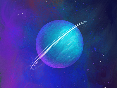 Floating planet digital illustration procreate