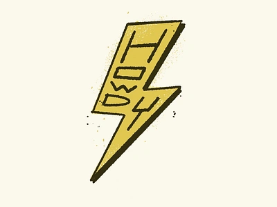 Howdy Again digital howdy illustration layers lettering lighting bolt lightning lightning bolt lightning bolts lightning design procreate screenprint text texture yellow