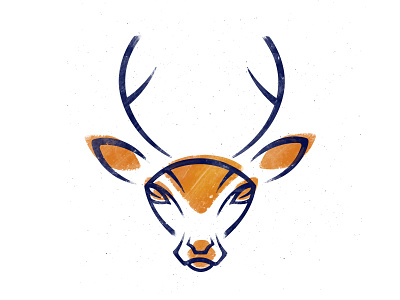 Deer animal brush deer illustration logo noise stylization texture