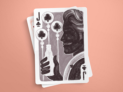 Jack of Clubs brush card cards clubs deck game illustration jack playing retro texture