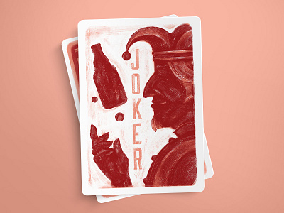 Joker brush card cardsdeck game illustration joker playing retro texture