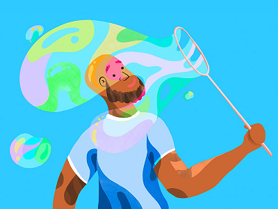 Bubbleman bubbles digital illustration illustration procreate