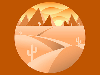 Out West digital illustration illustration illustrator landscape sun vector vector illustration west