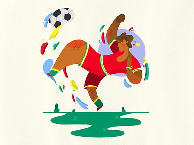 Bicycle Kick character illustration ipad pro procreate soccer