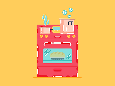Cookin’ cooking illustration ipad pro procreate stove