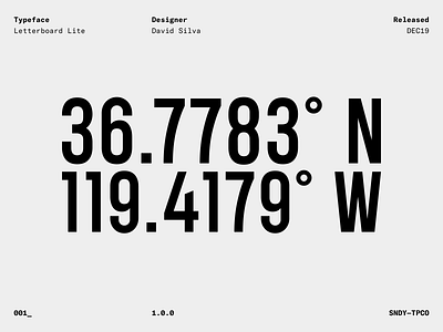 Letterboard Lite specimen — Sans serif numbers