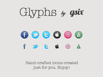Glyphs By GSIX free download freebies glyphs social icons social media