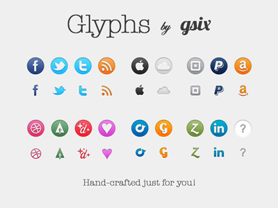 Glyphs By GSIX v1.5 download freebies icon set icons social icons social media