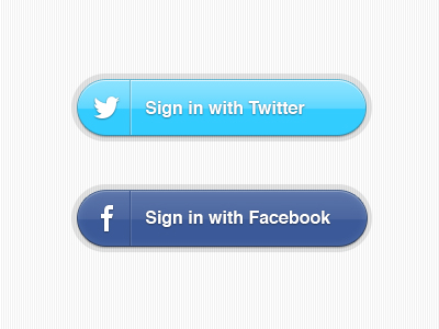 Sign In With Twitter and Facebook by David Silva on Dribbble