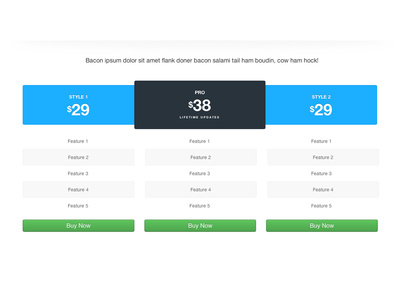 Pricing Table