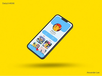 User Profile - DailyUI 006 app dailyui photos pikachu pokemon ui userprofile
