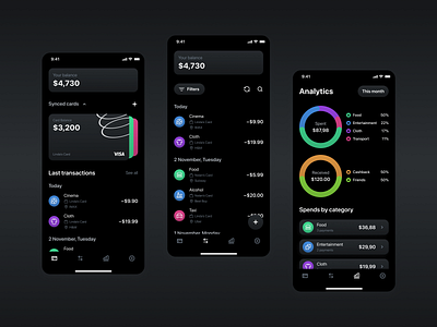 Finance Tracker account amount app application balance design expense finance interface ios mobile money statistics tracker tracking transaction ui ux wallet