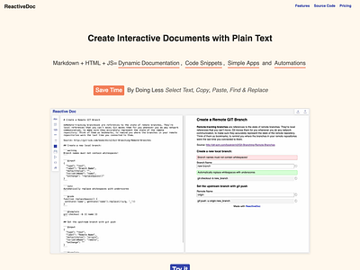 ReactiveDoc - Create Interactive Documents with Plain Text