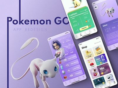 Pokemon GO App Redesign Concept app design game games ui uiux user interface