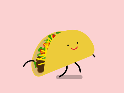 Running Taco aftereffect animation character gif illustration taco